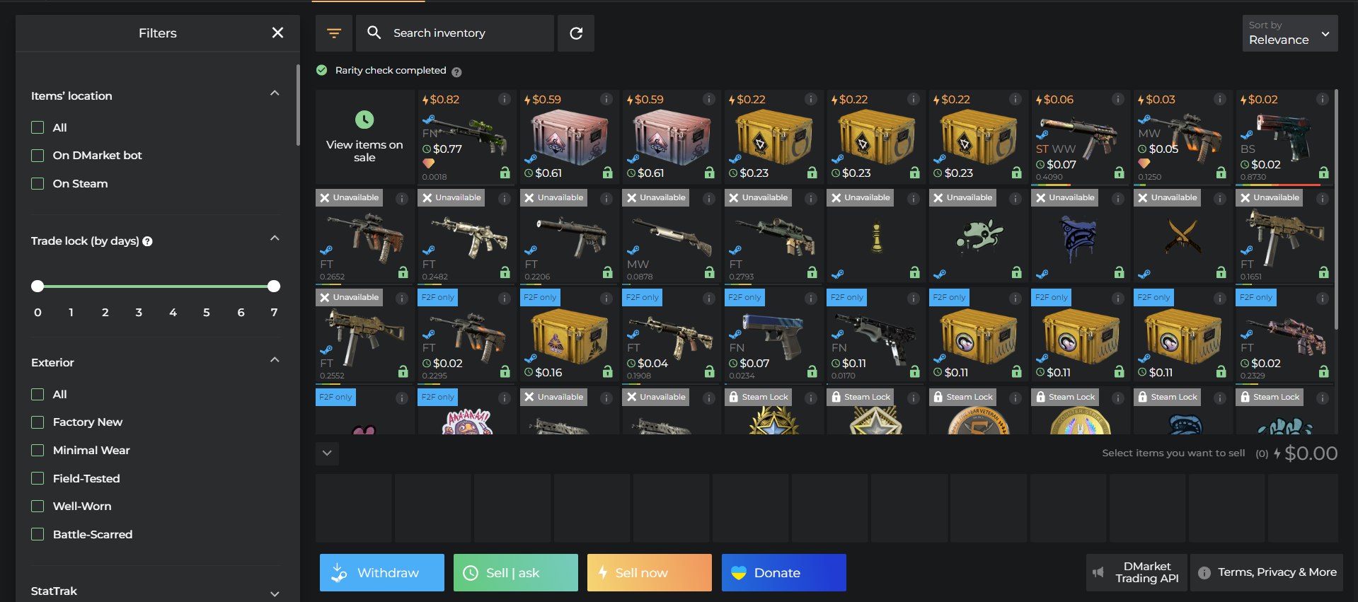 dmarket Sell Inventory