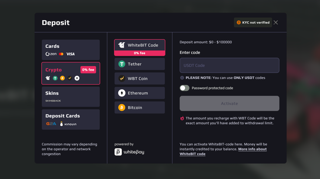 deposit methods